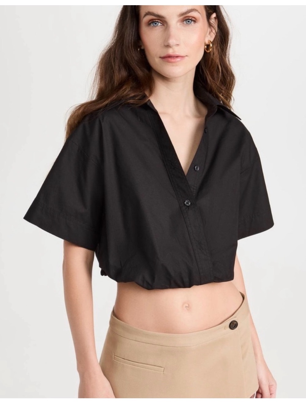 ALC Black Cropped Button-Front Size 0